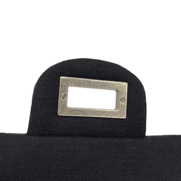 CHANEL BLACK QUILTED JERSEY 2.55 FLAP HANDBAG - Picture 13 of 16